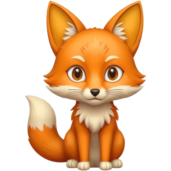 Cat and fox mix with small slim eyes emoji