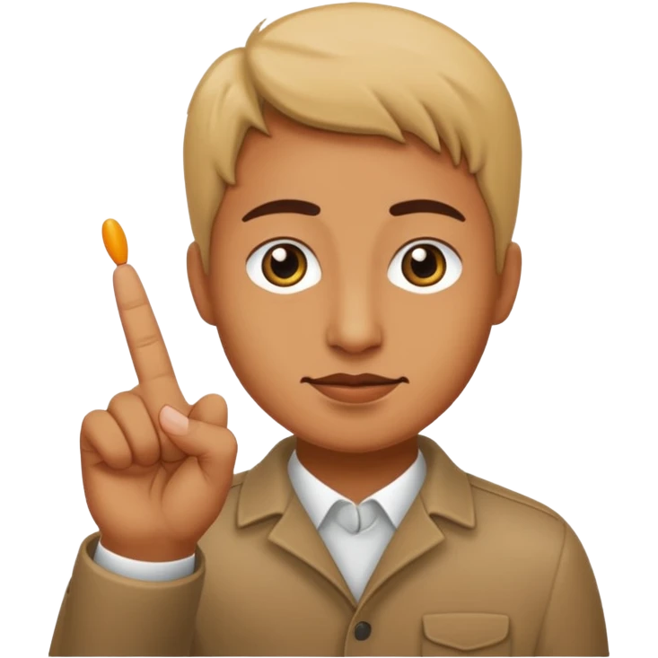 Person holding up bird finger emoji