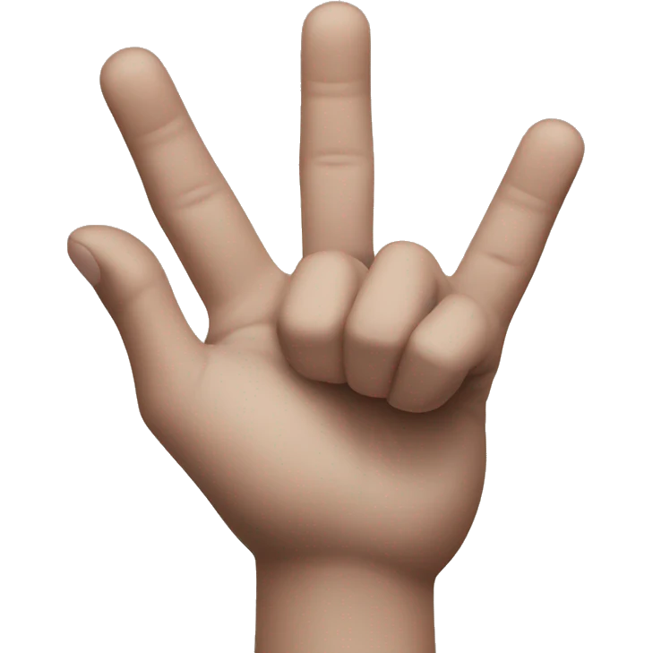 Make the letter W with a hand by crossing the middle and ring finger emoji