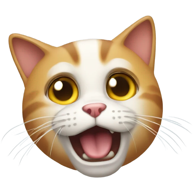 Cat making shocked face emoji