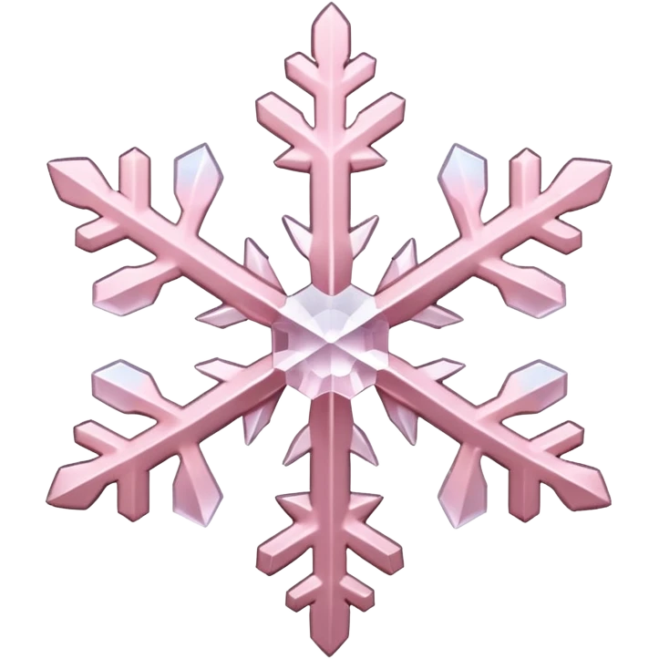 snow flake pale pink 3d emoji