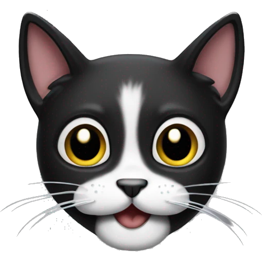 Créate a emoji the was a black cat with the moustaches white, it should is happy  emoji
