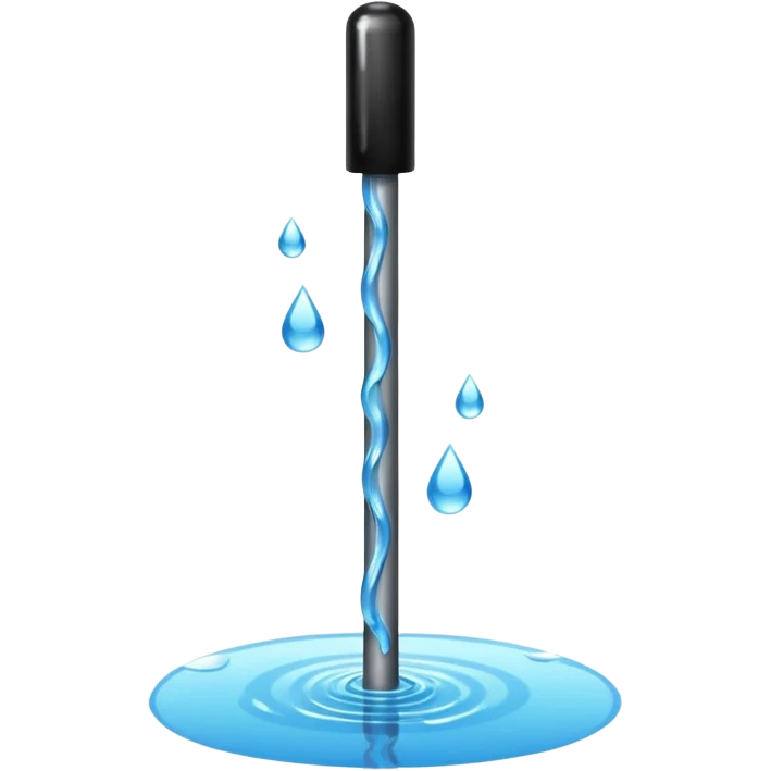 shiny black pole with water dropping  emoji