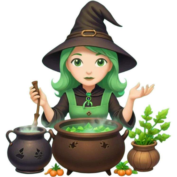 green witch cooking potion emoji