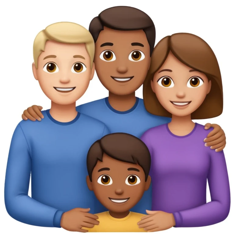 family posing for photo emoji