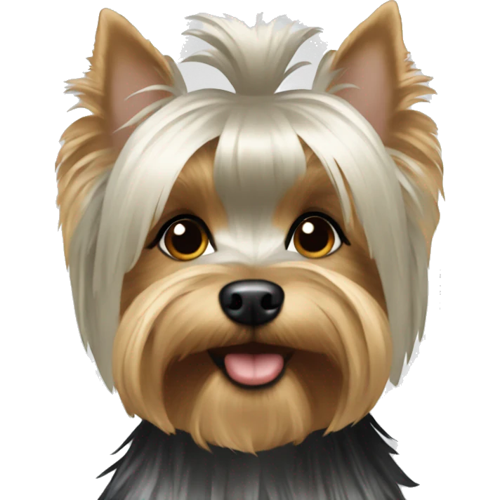 Silver-blond Yorkie emoji