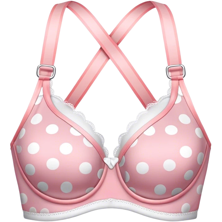 bra with light pink and white polka dots emoji