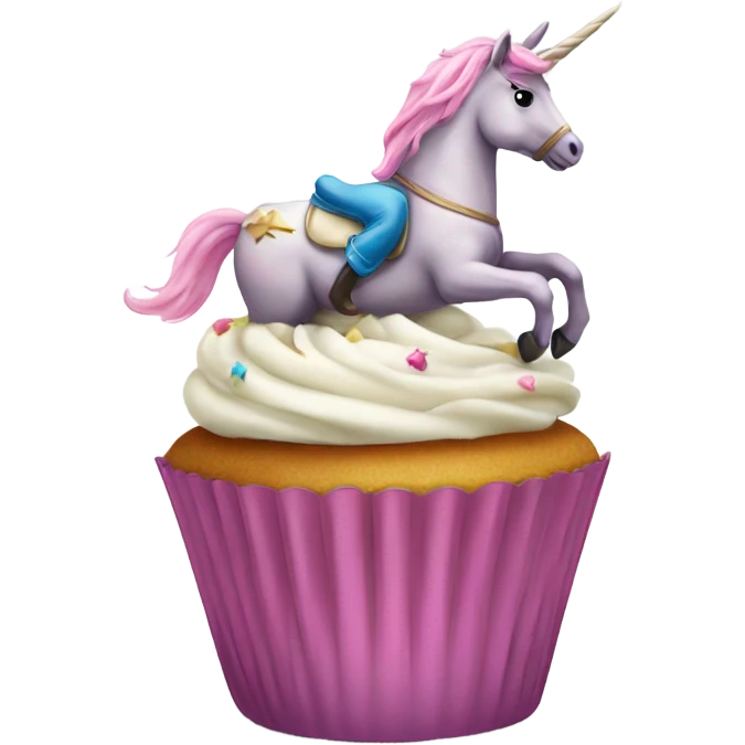 Cupcake riding unicorn  emoji