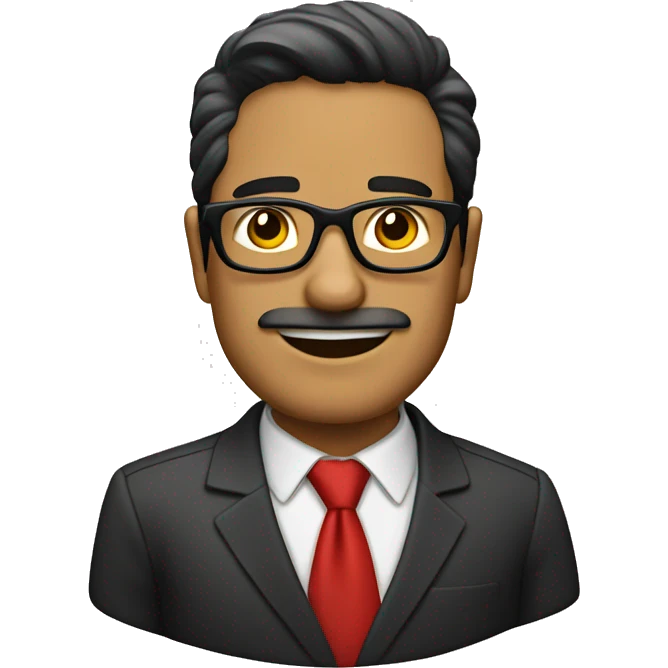 hombre moreno con gafas y traje emoji