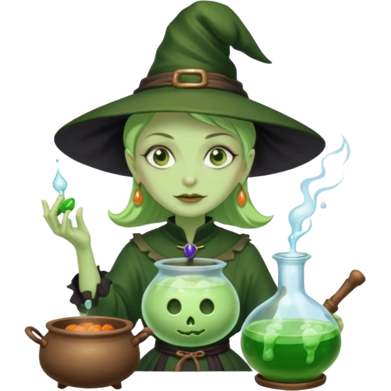 green witch cooking potion emoji