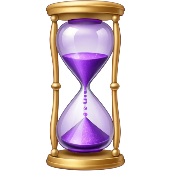 glitter purple hourglass emoji