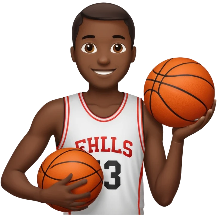 black man holding basketball ball emoji