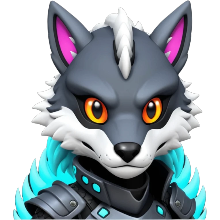 Cool gothic cute badass Scaley cyber-Vernid-Protogen-Sergal-Fursuit-furry-fursona emoji