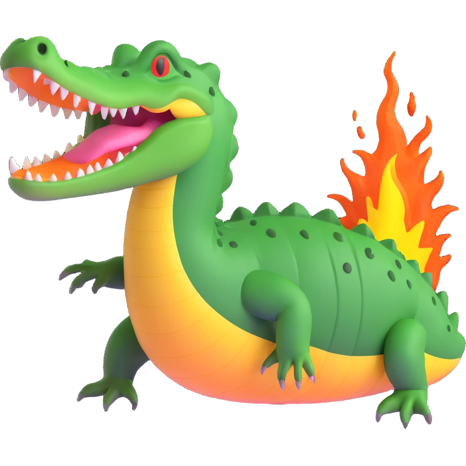 wild crocodile with explosive energy emoji