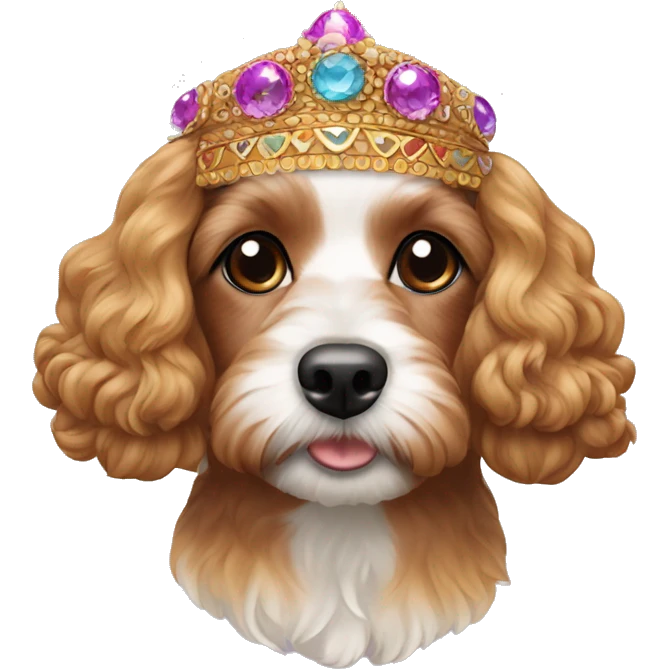 cavapoo wearing a headress emoji