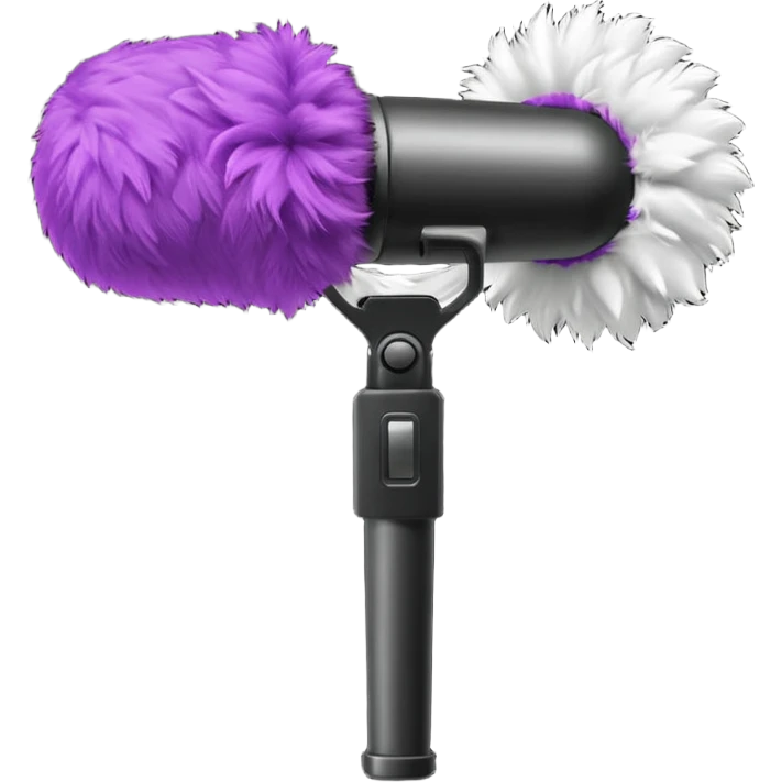 boom fluffy microphone with stick emoji