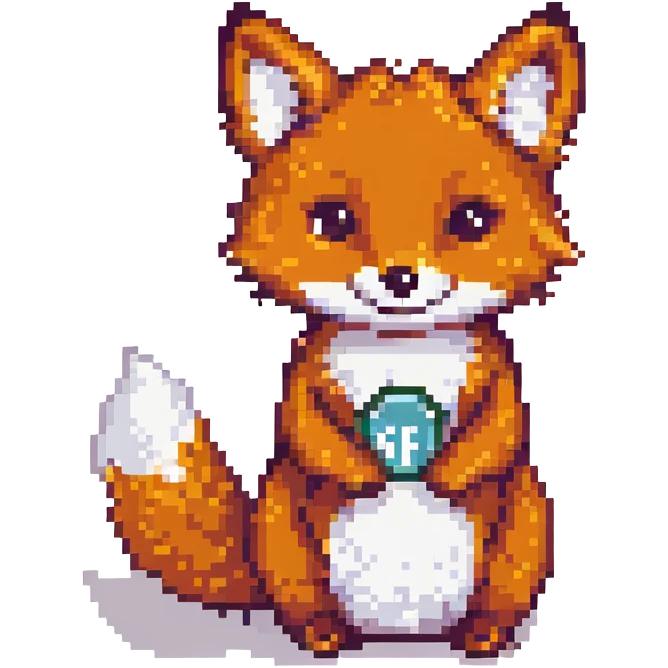 fox emote for twitch, saying Hi, cute and expressive, pixel art style emoji