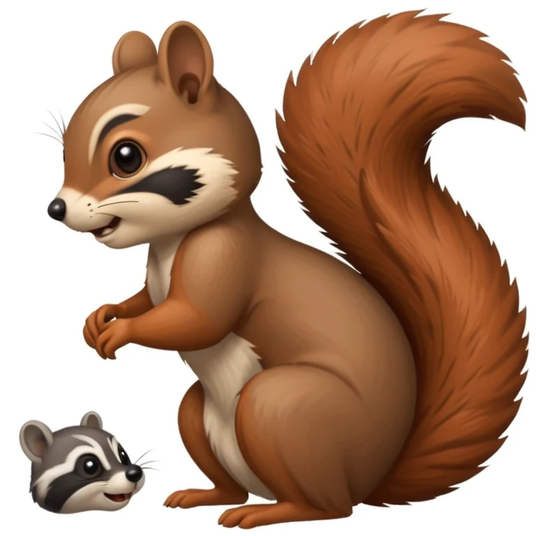squirrel pulling tail out of raccoon butt emoji
