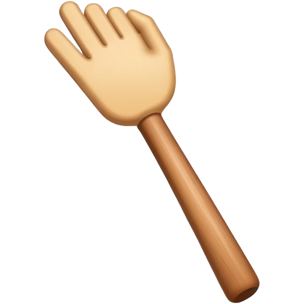 Hand holding Woodstick emoji
