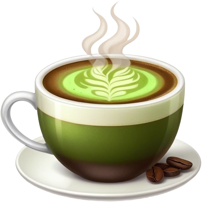 1 cup Coffee near 1 cup matcha emoji