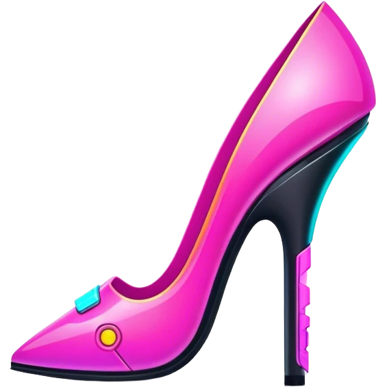 neon cyberpunk style 
stiletto emoji