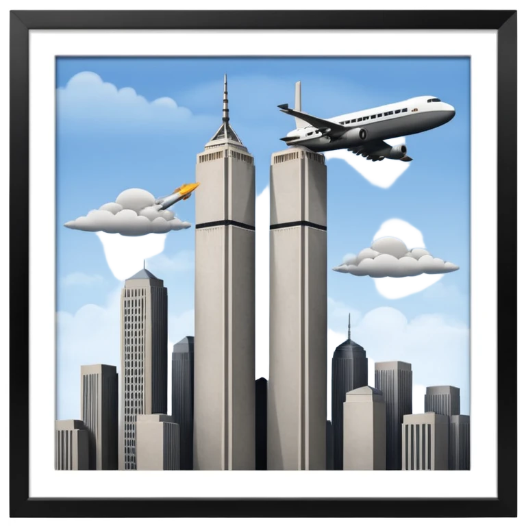 İkiz kuleler çarpan uçak emoji