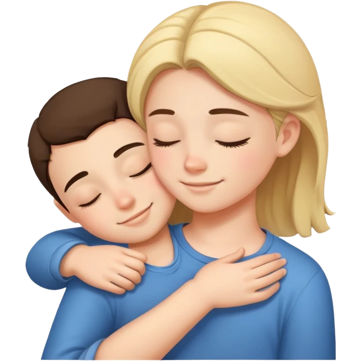 a girl sleeping on boy's shoulder with smile emoji