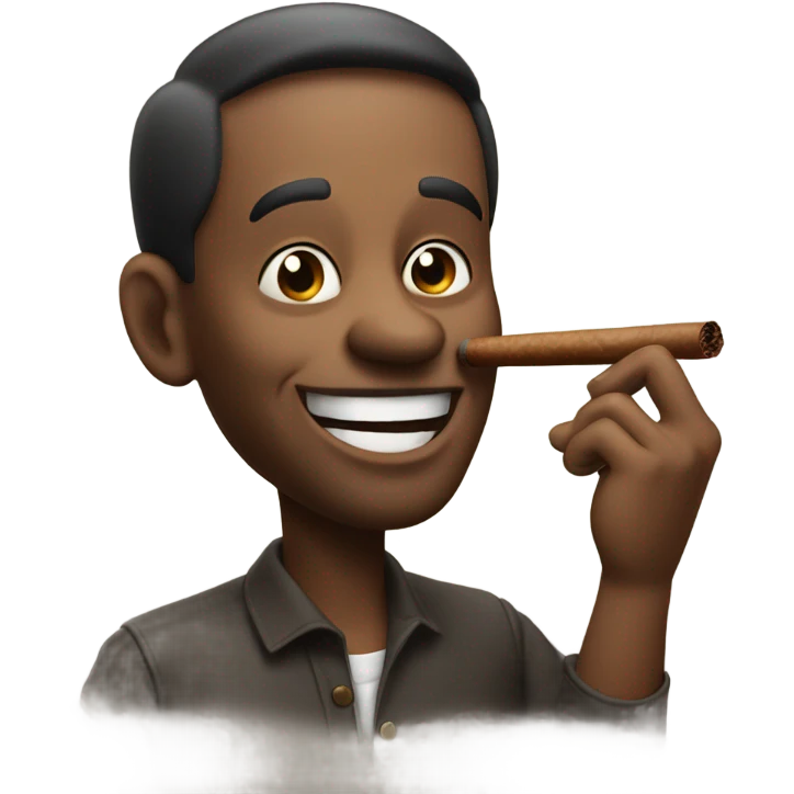 Guy smoking a cigar grinning emoji