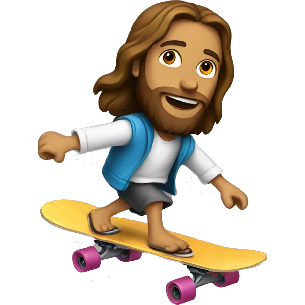 jesus riding a skateboard emoji