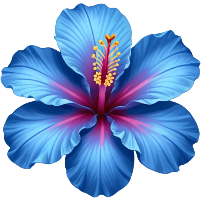 Blue hibiscus emoji