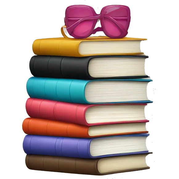 Stack of fashion books emoji