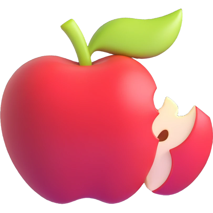 apple with a bite taken out emoji