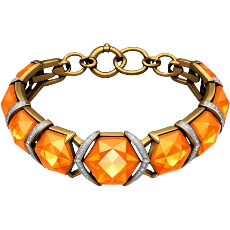 fantasy magic orange bracelet diamonds low poly emoji