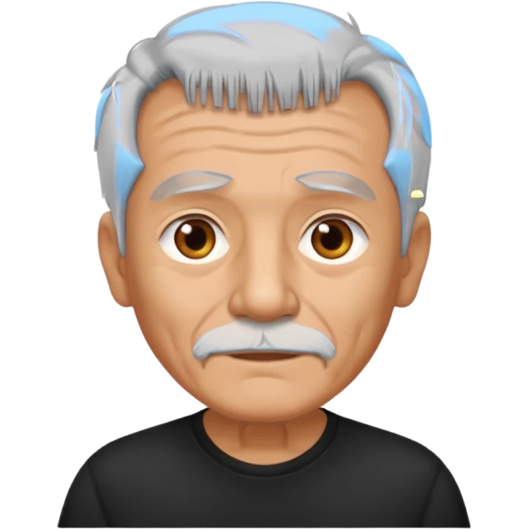 old man wear black t-shirt emoji