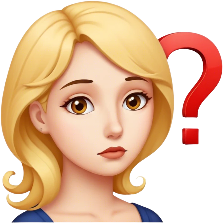 Femme qui se pose des question point d’interrogation  emoji
