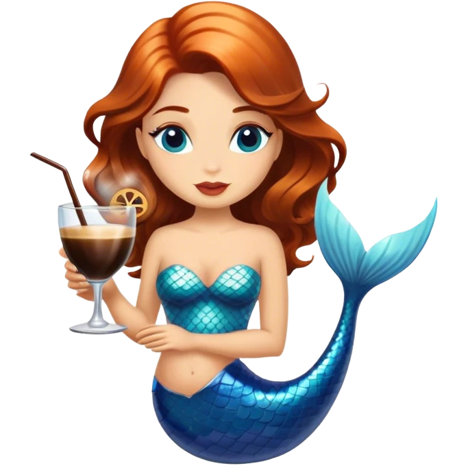 Mermaid drinking an  espresso martini  emoji