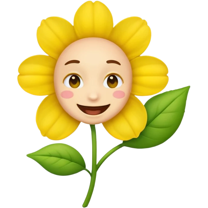 Normal emoji biting a flower emoji