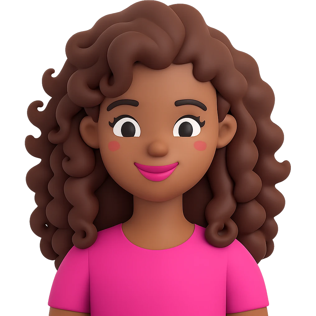 Add a pink top to the character, keeping the 3D emoji style look. Remove the background so the subject is isolated. The style should resemble Microsoft style 3D fluent emojis. emoji