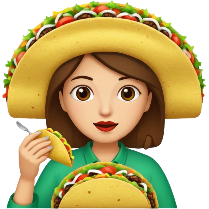 taco eating woman emoji