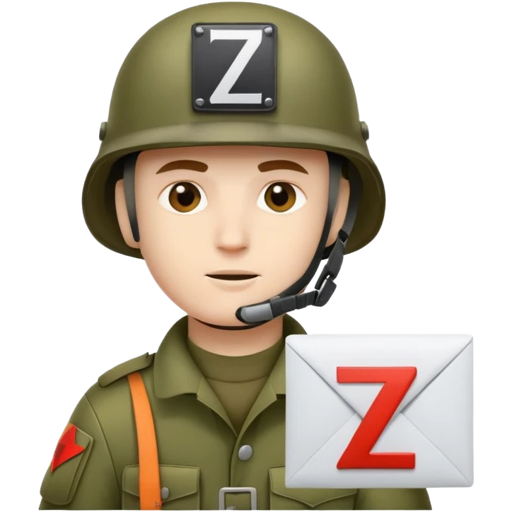 Солдат в каске с буквой Z emoji