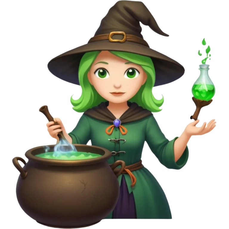 green witch cooking potion emoji