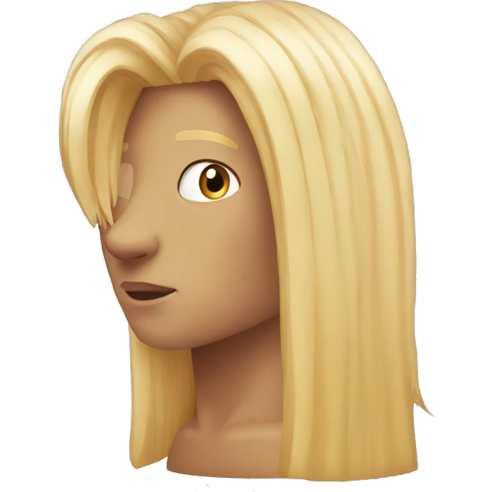 a boy with long blond hair but he is a horse with this human head emoji