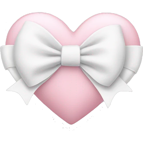 Pastel pink heart with white bow emoji