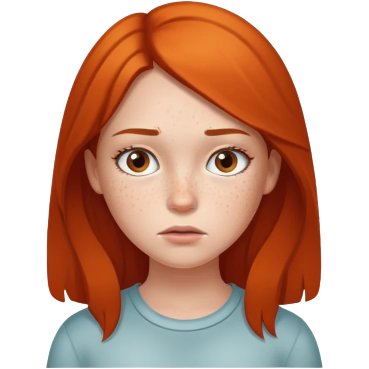 A girl doing a suspicious face emoji
