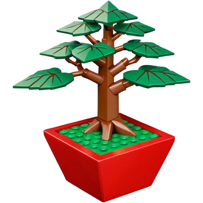 Lego bonsai pot trident maple with triangular angular faceted asymmetrical original shaped body  emoji