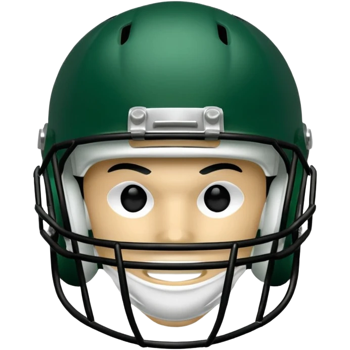 College football player helmet in dark green color emoji