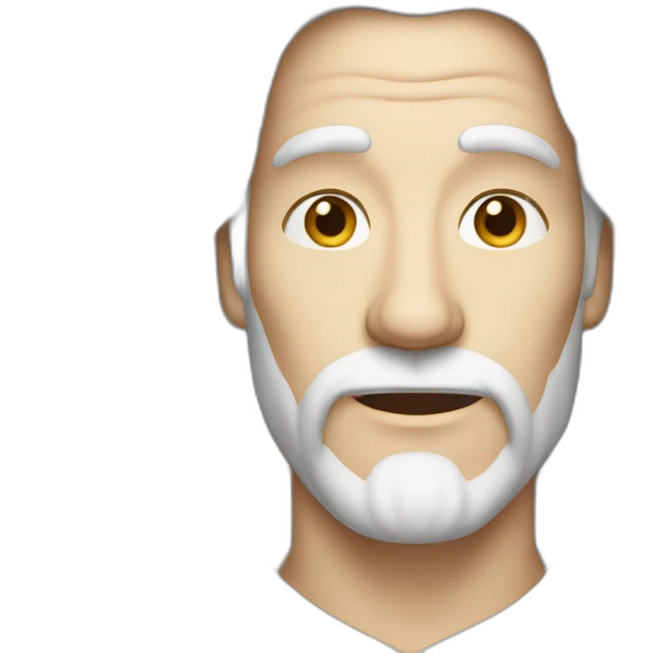 a man with long white straight hair, no beard and mustache, about 35 years old, a wizard but without a cap. emoji
