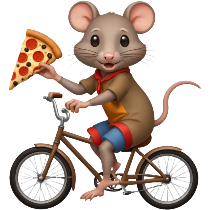 rat stealing pizza on a bike emoji