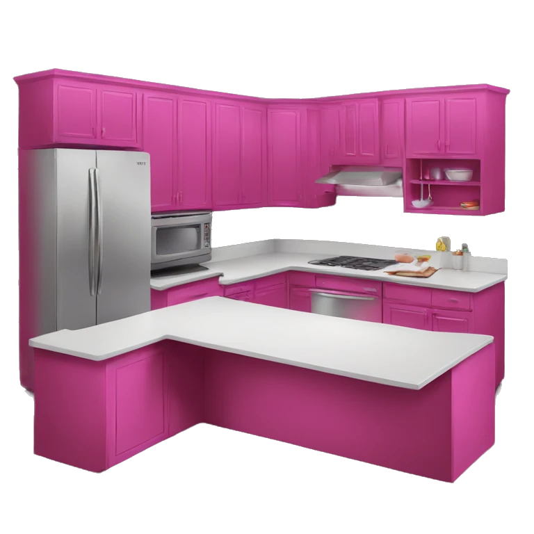 Isolated realistic magenta kitchen counter emoji