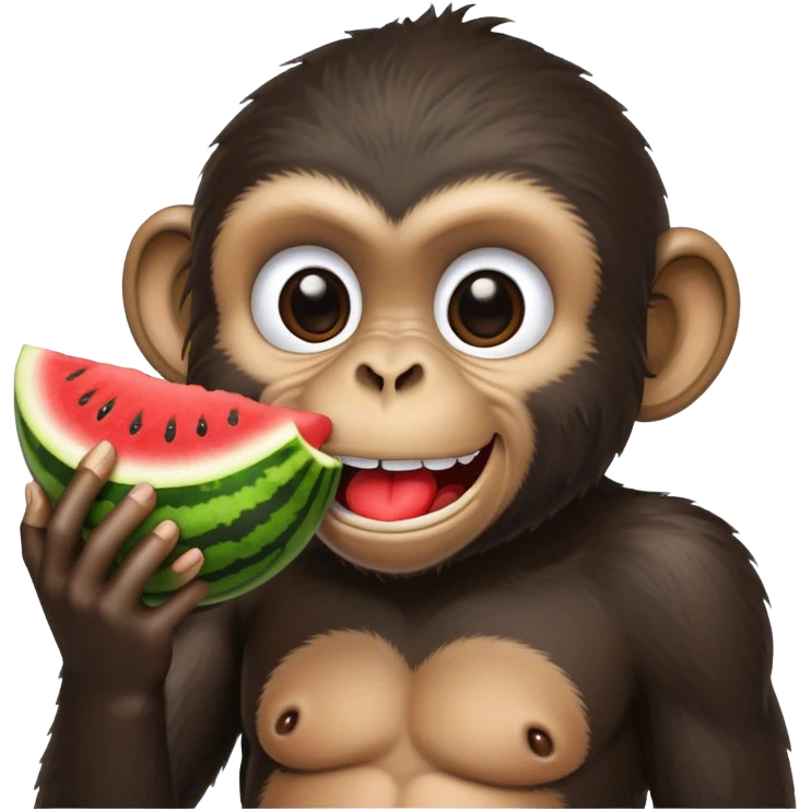 black monkey eating watermelon and drinking cool aid emoji